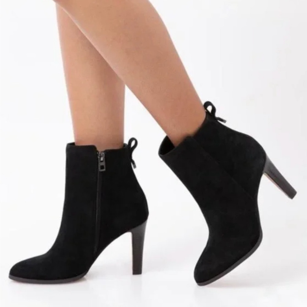 COACH JEMMA BLACK SUEDE HEEL BOOTIES